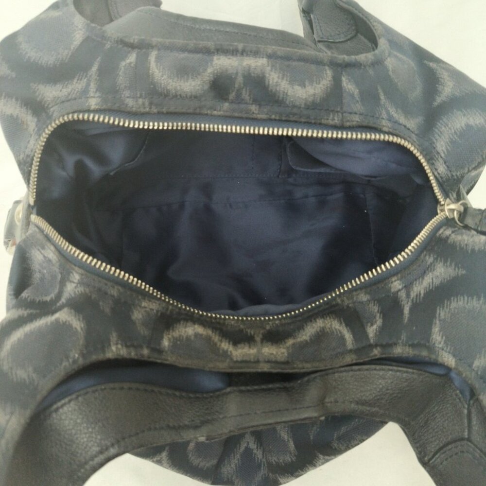 COACH Madison Ikat Maggie Op Women's NAVY Blue Carryall Shoulder Bag Purse 21295 - Picture 14 of 16